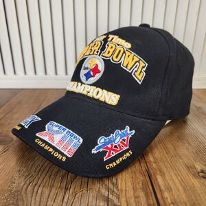 Reebok Pittsburgh Steelers Five Time Super Bowl Champions Hat Black Strapback
